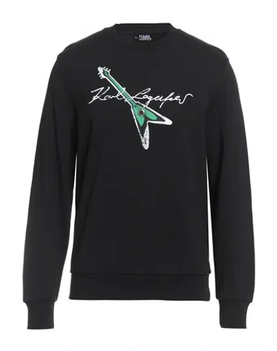 Karl Lagerfeld Man Sweatshirt Black Size L Organic Cotton
