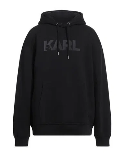 Karl Lagerfeld Man Sweatshirt Black Size L Organic Cotton, Polyester