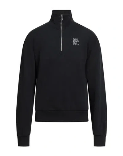 Karl Lagerfeld Man Sweatshirt Black Size L Organic Cotton, Polyester