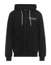 Karl Lagerfeld Man Sweatshirt Black Size M Organic Cotton, Recycled Polyester In Black