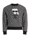 Karl Lagerfeld Man Sweatshirt Black Size Xs Cotton, Polyester In Black