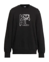 Karl Lagerfeld Man Sweatshirt Black Size Xs Organic Cotton In Black