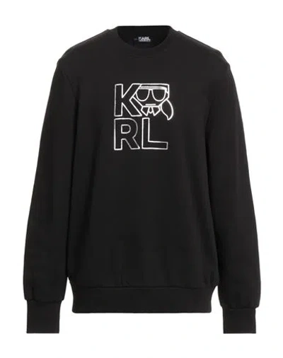 Karl Lagerfeld Man Sweatshirt Black Size Xs Organic Cotton