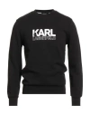 Karl Lagerfeld Man Sweatshirt Black Size Xs Organic Cotton In Animal Print