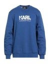 Karl Lagerfeld Man Sweatshirt Bright Blue Size S Organic Cotton In Blue