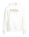 Karl Lagerfeld Man Sweatshirt Ivory Size L Organic Cotton, Polyester In White