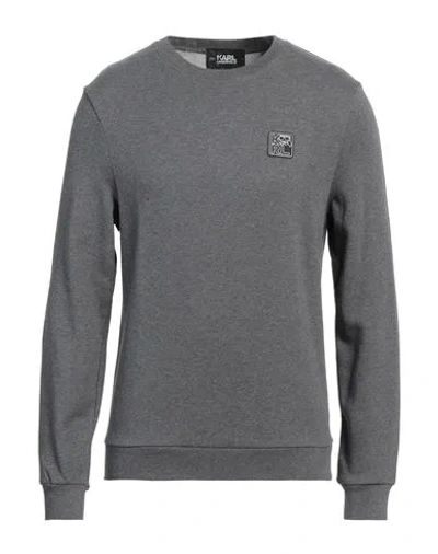 Karl Lagerfeld Man Sweatshirt Lead Size Xxl Cotton In Grey
