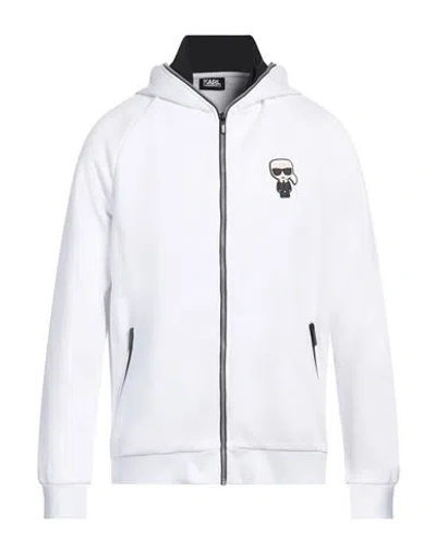 Karl Lagerfeld Man Sweatshirt White Size L Cotton, Polyester