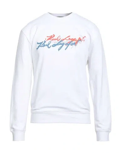 Karl Lagerfeld Man Sweatshirt White Size L Organic Cotton
