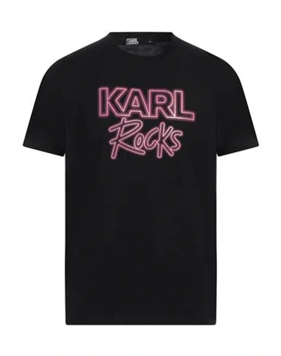 Karl Lagerfeld Man T-shirt Black Size L Cotton