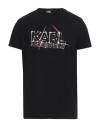 Karl Lagerfeld Man T-shirt Black Size Xs Cotton, Elastane In Black