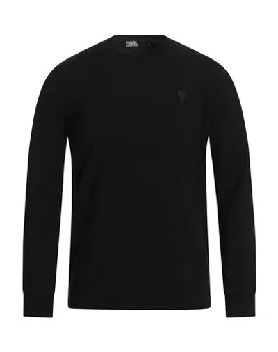 Karl Lagerfeld Man T-shirt Black Size M Cotton, Elastane