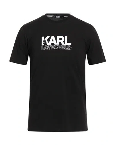 Karl Lagerfeld Man T-shirt Black Size S Organic Cotton