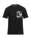 Karl Lagerfeld Man T-shirt Black Size Xs Organic Cotton In Black