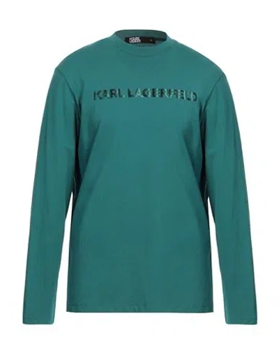 Karl Lagerfeld Man T-shirt Emerald Green Size Xxxl Cotton
