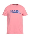 Karl Lagerfeld Man T-shirt Pink Size M Organic Cotton