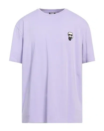 Karl Lagerfeld Man T-shirt Purple Size Xxxl Cotton, Elastane