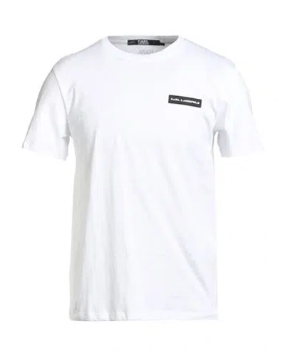 Karl Lagerfeld Man T-shirt White Size S Organic Cotton
