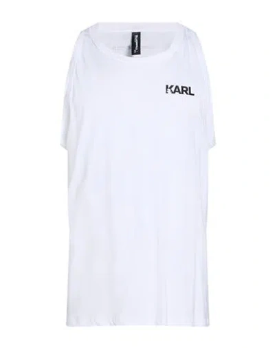 Karl Lagerfeld Man Tank Top White Size L Cotton In Animal Print