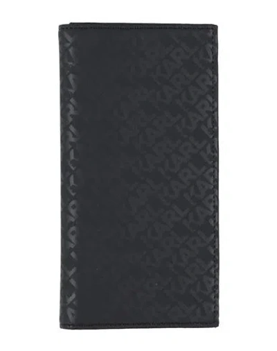 Karl Lagerfeld Man Wallet Black Size - Polyurethane, Polyester