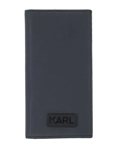 Karl Lagerfeld Man Wallet Midnight Blue Size - Polyurethane, Polyester