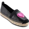 Karl Lagerfeld Women's Manika Heart Patch Espadrille Flats In Black