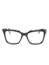 Karl Lagerfeld Marbled-pattern Square-frame Glasses In Black