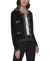 Karl Lagerfeld Marled Cardigan In Black