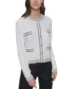 Karl Lagerfeld Marled Cardigan In Soft White