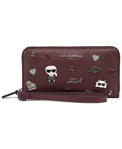 Karl Lagerfeld Maybelle Continental Zip Wallet In Brown