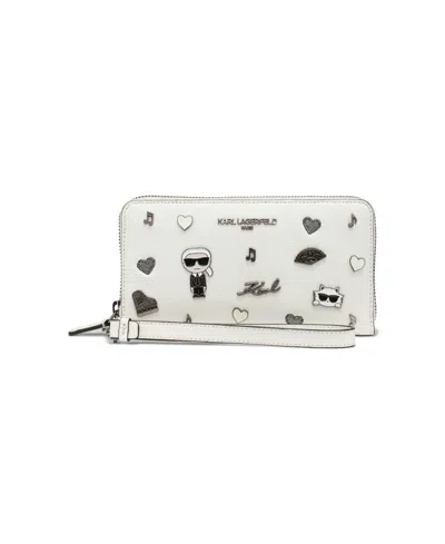 Karl Lagerfeld Maybelle Continental Zip Wallet In White