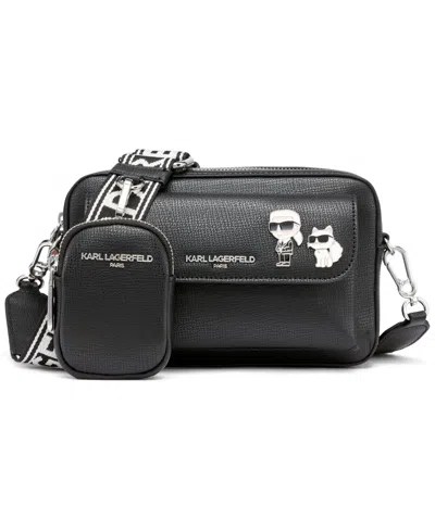 Karl Lagerfeld Maybelle Mini Top Zip Crossbody Bag In Black