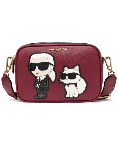 Karl Lagerfeld Maybelle Mini Top Zip Crossbody Bag In Burgundy