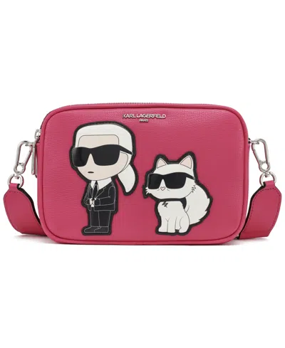 Karl Lagerfeld Maybelle Mini Top Zip Crossbody Bag In Pink