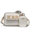 Karl Lagerfeld Maybelle Mini Top Zip Crossbody Bag In White