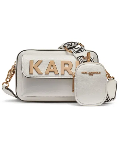 Karl Lagerfeld Maybelle Mini Top Zip Crossbody Bag In White
