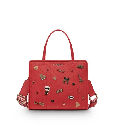 Karl Lagerfeld Maybelle Satchel Bag In Red
