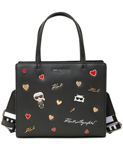 KARL LAGERFELD MAYBELLE SATCHEL WITH CATE PINS