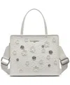 Karl Lagerfeld Karl And Maybelle Satchel With Floral Pins In Silver