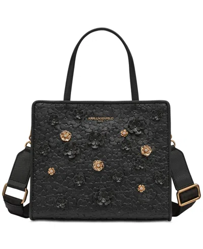 Karl Lagerfeld Maybelle Satchel With Floral Pins