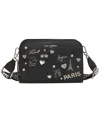 Karl Lagerfeld Maybelle Double Zip Charm Crossbody In Black,silver