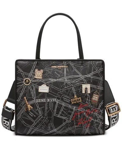 Karl Lagerfeld Maybelle Small Crossbody Satchel In Black Multi,black