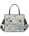 Karl Lagerfeld Maybelle Satchel Travel Print & Pins In True White Multi