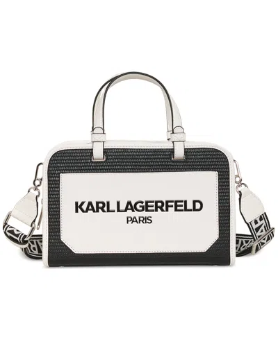 Karl Lagerfeld Maybelle Small Top Handle Satchel In Blk,wht