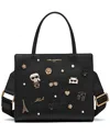 Karl Lagerfeld Maybelle Zip Top Satchel Bag In Black