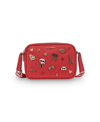 Karl Lagerfeld Maybelle Zipper Crossbody Bag In Red