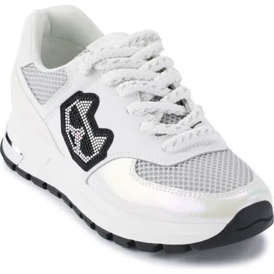 Karl Lagerfeld Mayu Sneaker In Silver/white