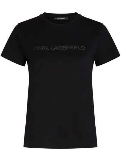 Karl Lagerfeld Mc Black T-shirt Gloss Black Logo