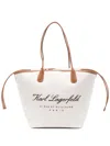 Karl Lagerfeld Medium Hotel Karl Tote Bag In Neutrals