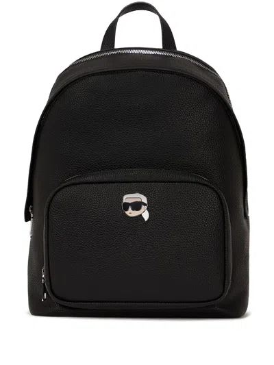 Karl Lagerfeld Medium Ikon Backpack In Black
